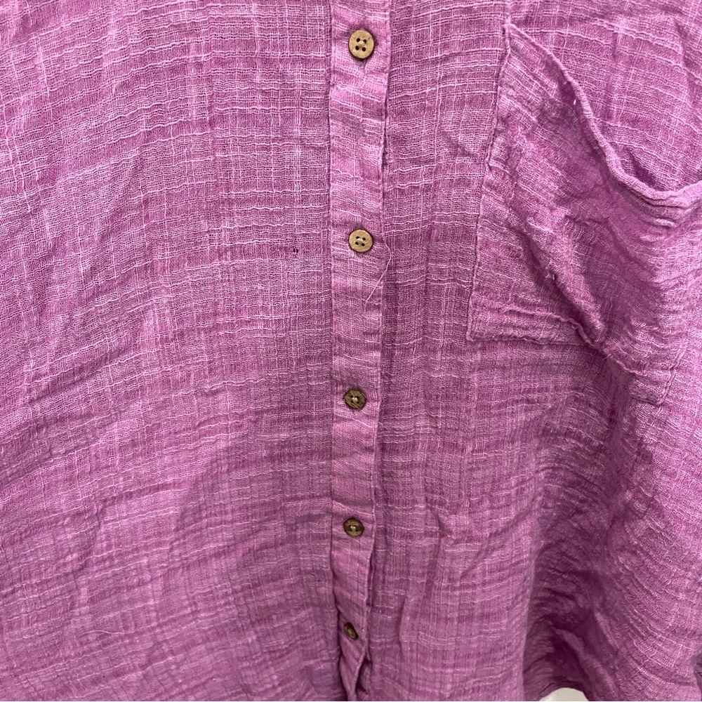 Free People Purple Plaid Button Down Long Sleeve - Picture 4 of 11